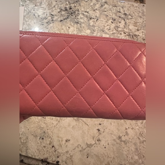 Authentic Chanel Pink Quilted CC Zip Around Wallet - Picture 12 of 15